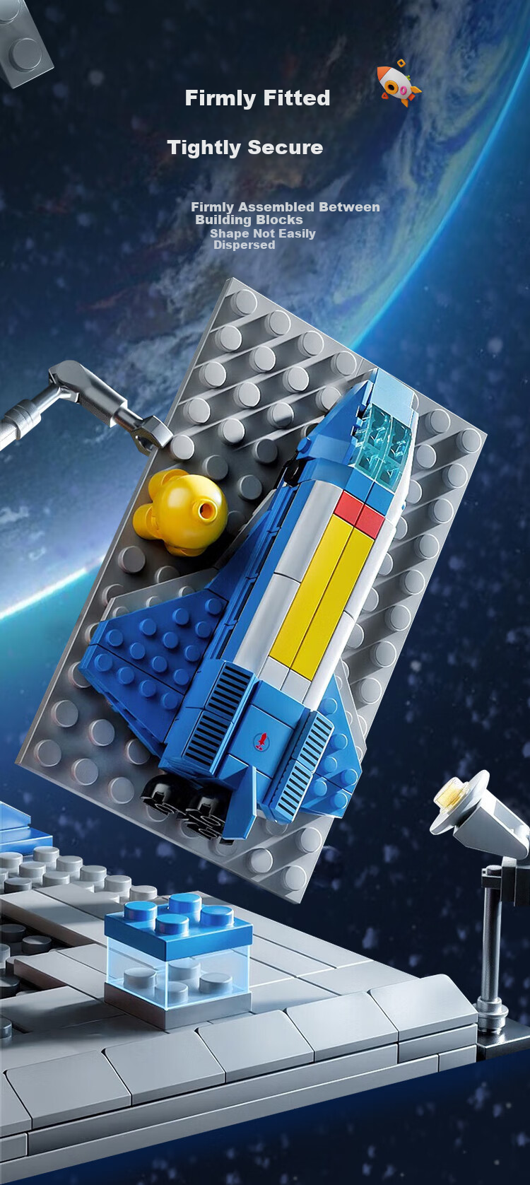 QZCX Building Blocks Chinese Aerospace Rocket Model Educational Toy for Boys Aged 6-8 Birthday Gift 6