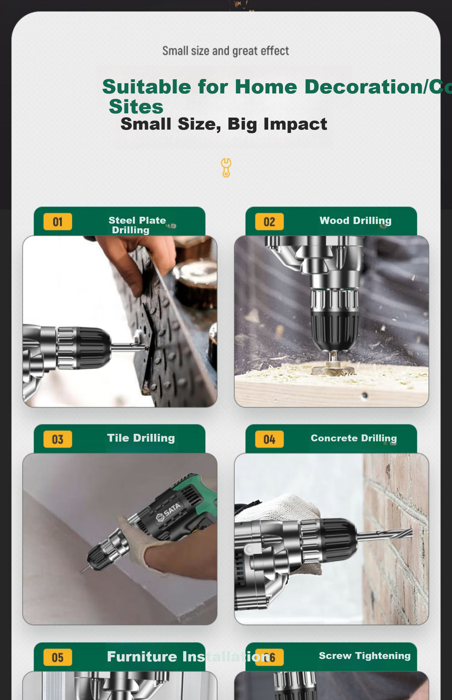 Shida (SATA) Household Electric Drill, Multi-Functional High-Power AC Pistol Drill D05701 Standard 9