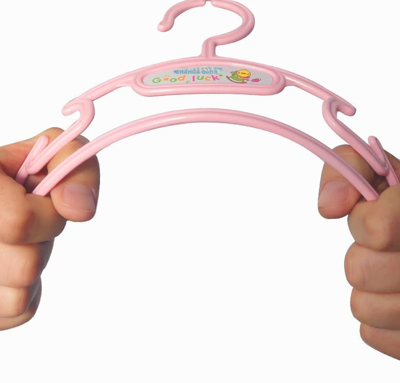 CHAHUA Cute Children's Hangers, Baby And Toddler Retractable Clothes Hangers for Wet And Dry Use, 3 Pink Pieces 7