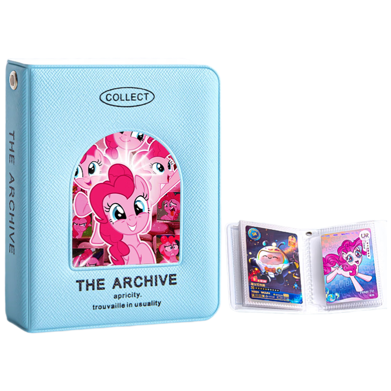 Shuxing My Little Pony Card Album Card Storage Book Small Card Card Collection Book Card Holder Large Capacity One-Grid High-Value Children's Card Collection Book Blue