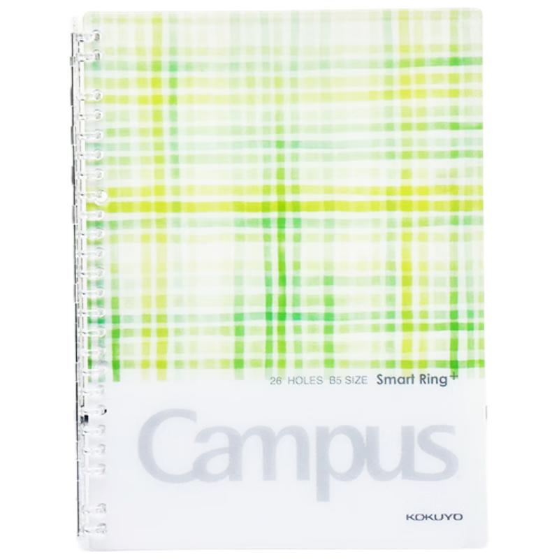 KOKUYO Watercolor Smart Ring+ Ultra-Thin Portable A5 Loose-Leaf Notebook for Students, Campus Thin Notebook with 20 Sheets, Green, One Book, WSG-RUDP52G