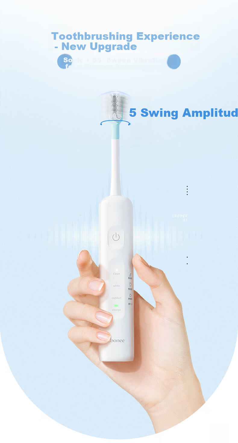 Ebonee Electric Toothbrush, Adult Couple Edition, Birthday Gift for Men And Women, Soft Bristles for Whitening, Dental Care Sonic Toothbrush, S7 Black Father's Day Gift 4