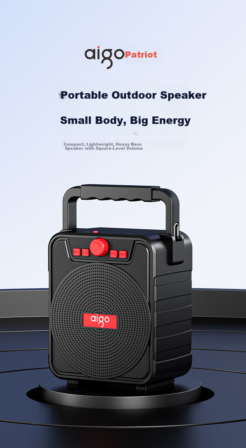 Aigo T51 Pro Bluetooth Speaker Portable Handheld Wireless Outdoor Square Dance Speaker Loudspeaker Small Home Subwoofer Amplifier Street Vending Payment Player 1