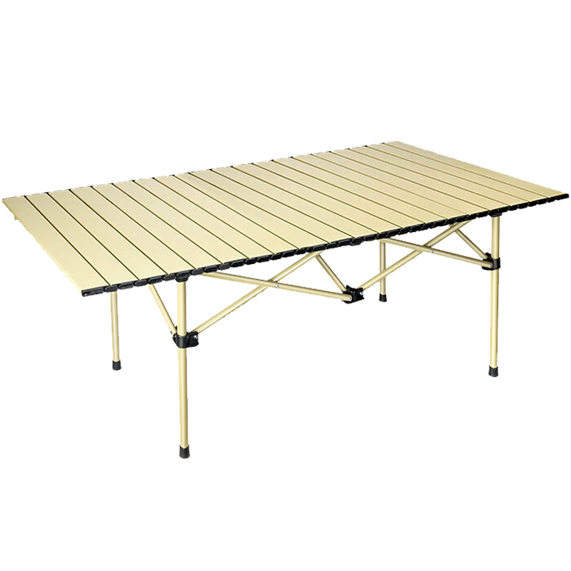 Gosoo Outdoor Folding Table Stall Table Camping Table Egg Roll Table Balcony Leisure Table Picnic Camping Table and Chairs Beige