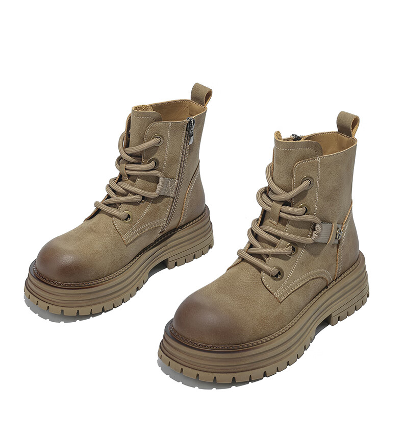 Daphne Women's Martin Boots British Style Ankle Boots Thick Sole Single Boots Work Boots Hiking Boots 4023608058 Yellow Size 38 11