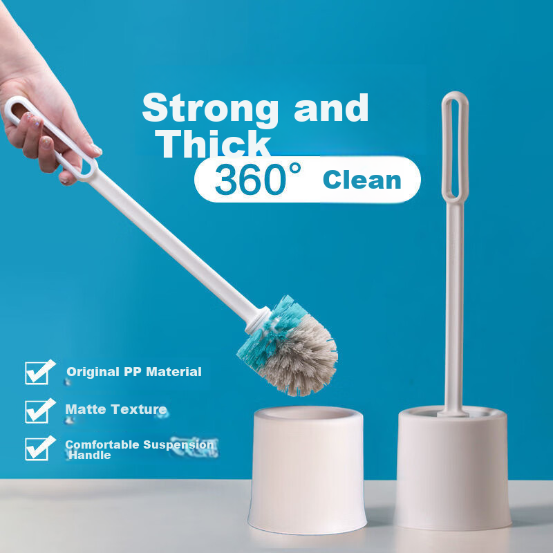 CHAHUA Toilet Brush, Cleaning Brush for Bathroom, Toilet Cleaning Brush Set, White