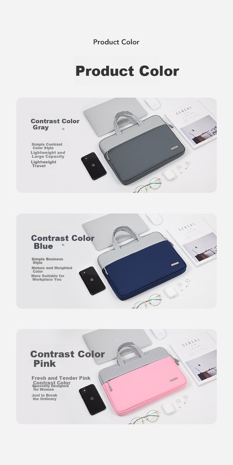 DiyiGongfang Air Cushion Shockproof Laptop Bag for 13.6/13/13.3/14.2/14 Inch Laptops, Handbag for Men And Women, Commuter-Friendly, Suitable for Apple, Huawei, Lenovo, ASUS, Dell, Slim Bag 7