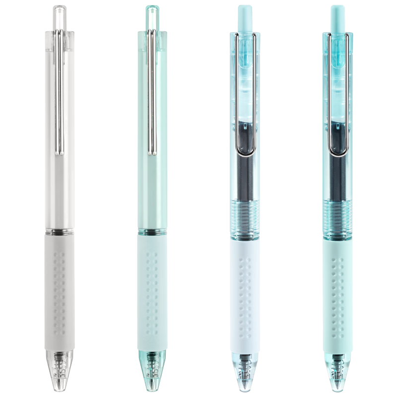 Snowhite Retractable Gel Pen for Students, 0.5mm Bullet Tip, Exam Carbon Ink Pen, Smooth Writing, Black, Refillable, G-305 Black, 4 Pcs