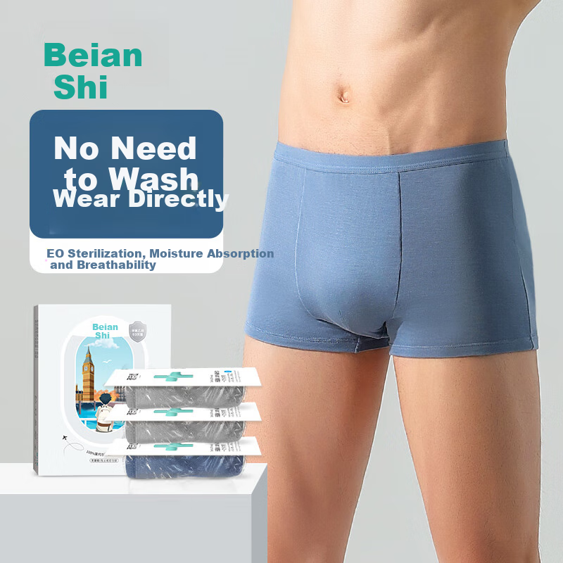Briars Disposable Men's Boxer Briefs, 100% Modal [5A Antibacterial], Large Size, Sterile, No-Wash, 2XL