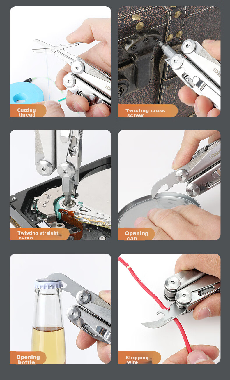 SHEFFIELD Swiss Technology Outdoor Multi-Functional Combination Tool Pliers, Folding Scissors, EDC Survival Equipment, Multi-Purpose Tool Pliers 11