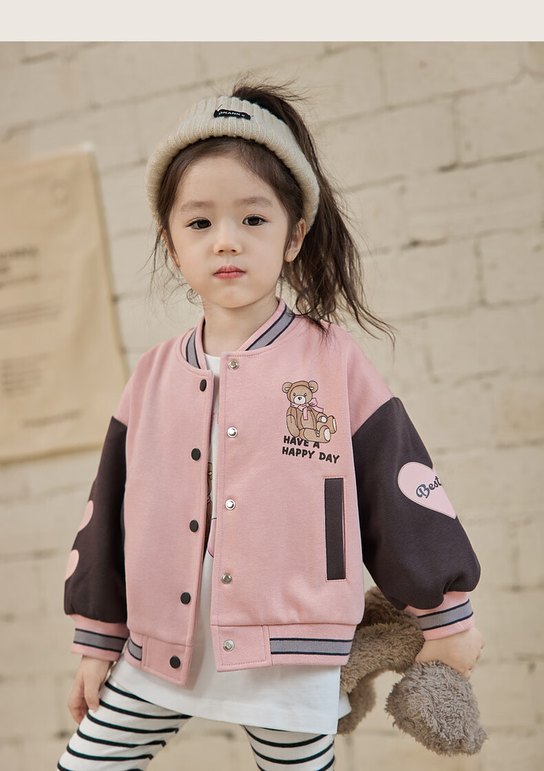 LUSON Chen Da Zhu Little O Baby Girl Early Autumn Baseball Jacket, 2025 New Style Infant Trendy Outerwear for Going Out 14