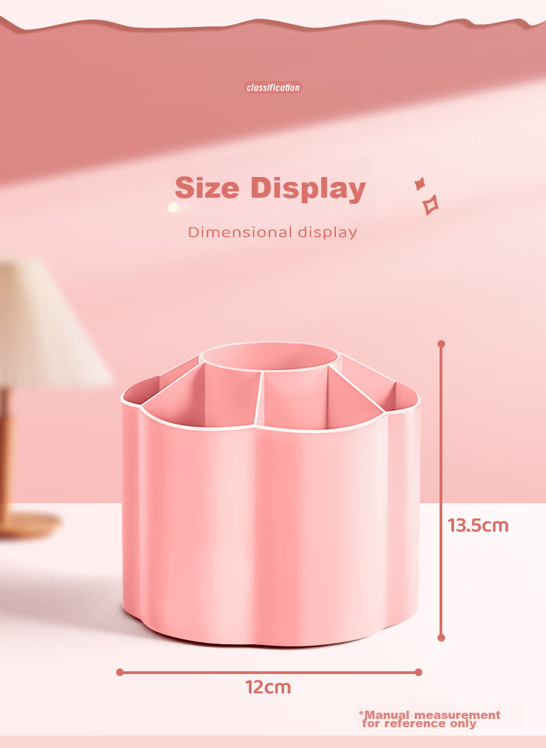 Jinzhi Blue 360-Degree Rotating Pen Holder, Large Capacity 7 Compartments Thickened Non-Slip Design, Student Back-To Study Office Desk Organizer Box 9