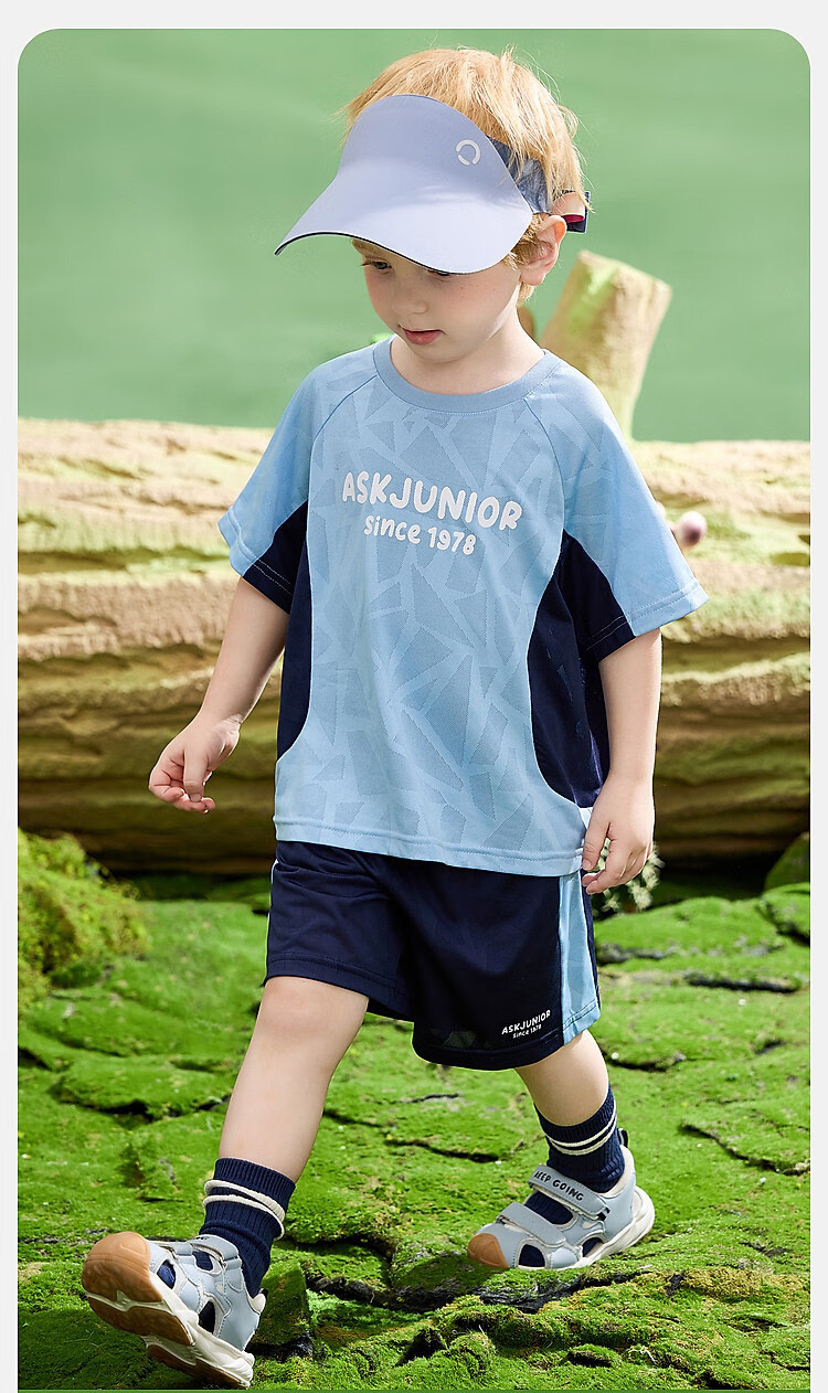 ASK JUNIOR Children's Clothing Set, Summer Wear, Quick-Dry Boys' Running Sports, Infant Short-Sleeve T-Shirt And Shorts, Baby Two-Piece Set 2