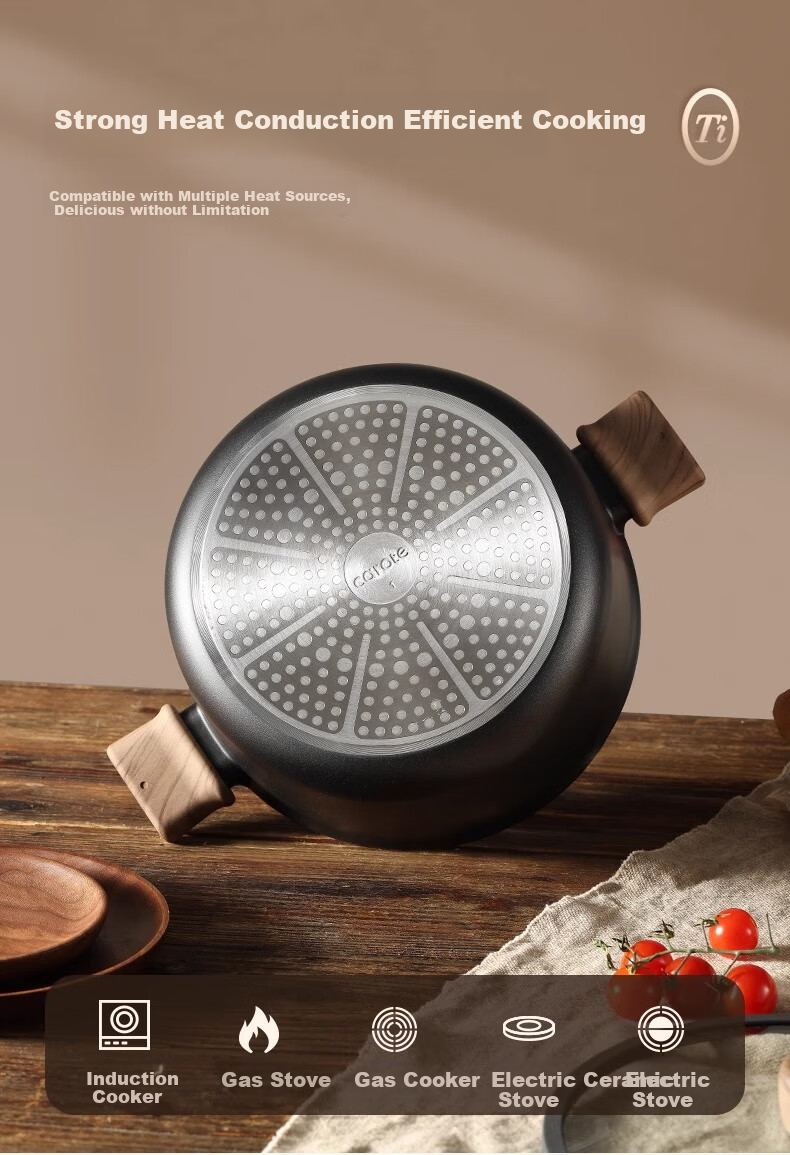 Carote Non-Stick Soup Pot Multi-Functional Stew Milk Pot Steamer Frying Pan Induction Cooker Maifan Stone Instant Noodle Pot 15