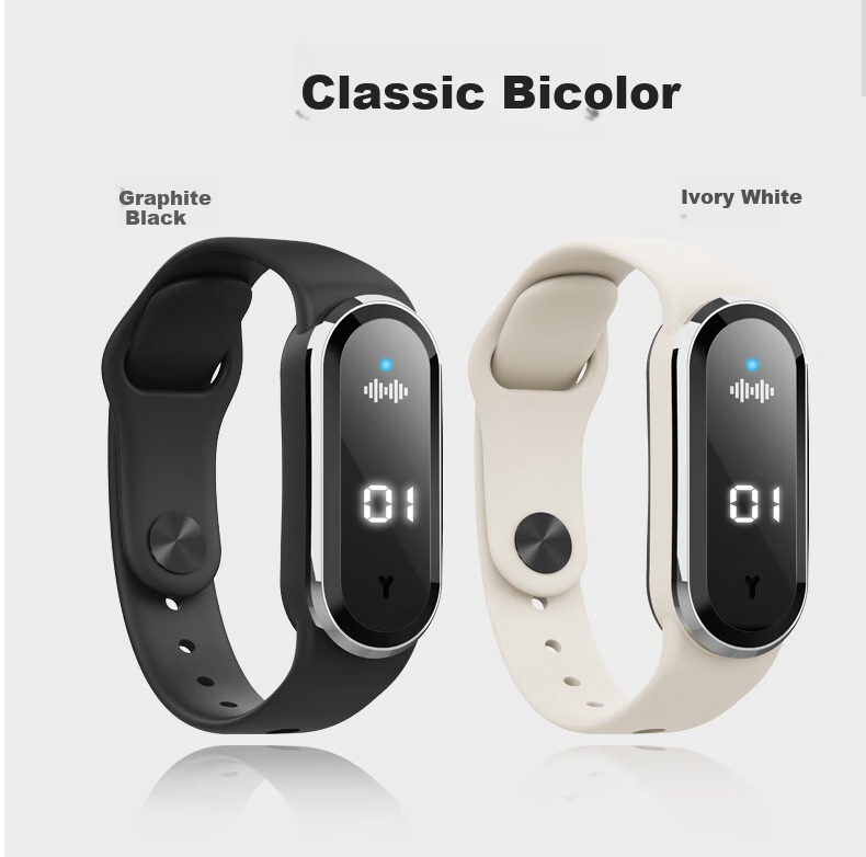 Andatong Anti-Static Wristband, Static Eliminator Human Body Wristband Device, Winter Smart Adult Wireless Bracelet for Men And Women, Gray [Smart Time + Mosquito Repellent] Elegant Black Style 10