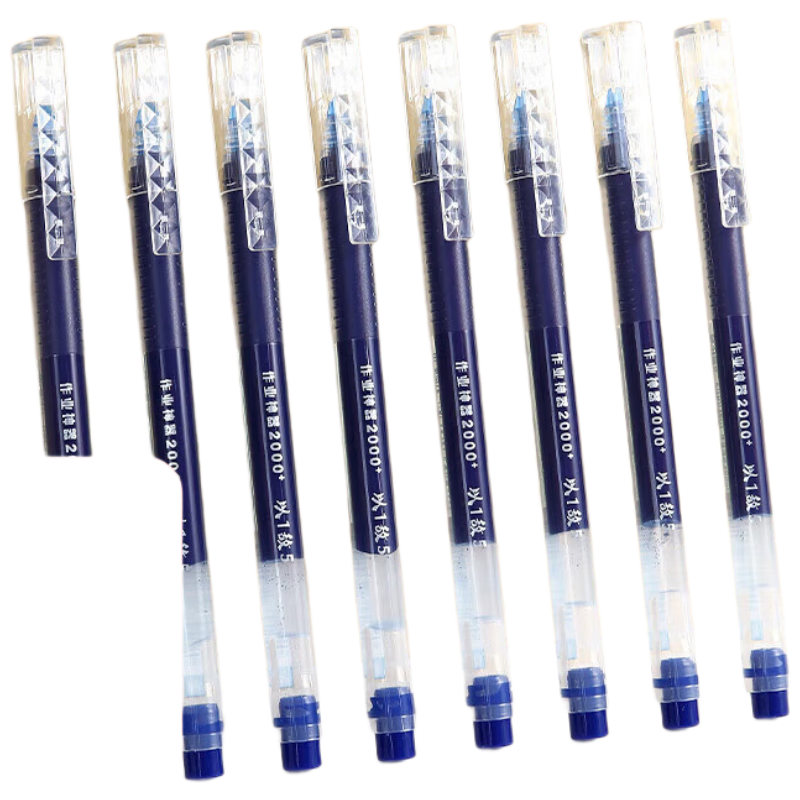 M&G Blue 0.5mm Student Large Capacity Gel Pen Office Full Needle Tube Signature Pen Triangular Barrel AGPV3401B 3-Pack