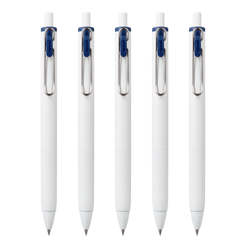 Uni-Mitsubishi Uni-Ball One Series Small Medium Core Blue-Black Gel Pen, Stylish 0.38mm Signing Pen for Finance Office Student Water Pen Set UMN-S 5 Pcs