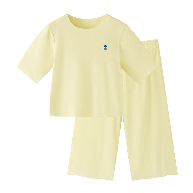 Babycare Children's Pajamas Youkesi Thin Baby Home Wear Set [Spring And Summer Style], Lemon Candy Skin, Size 120