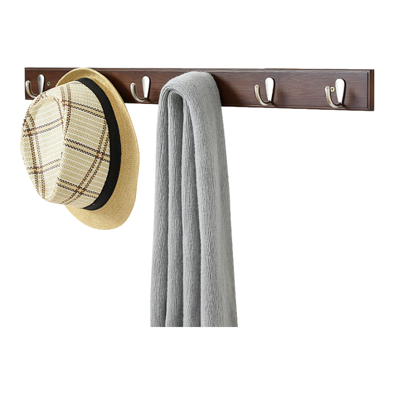JIAYI Coat Rack Wall-Mounted, Wall Storage Rack, Wall-Mounted Clothes Hanger, Coat Hooks, 6 Hooks