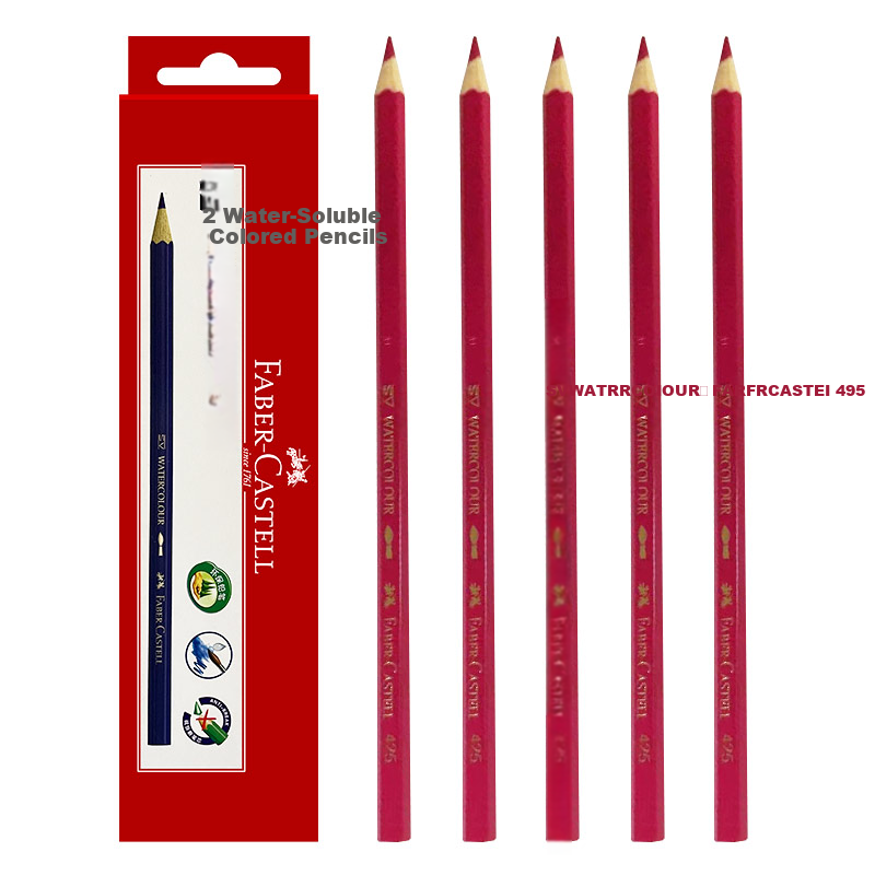 Faber-Castell Water-Soluble Colored Pencils, Single Color, Pack of 12, 425 Magenta, 614425 Art Sketching Drawing Pencil