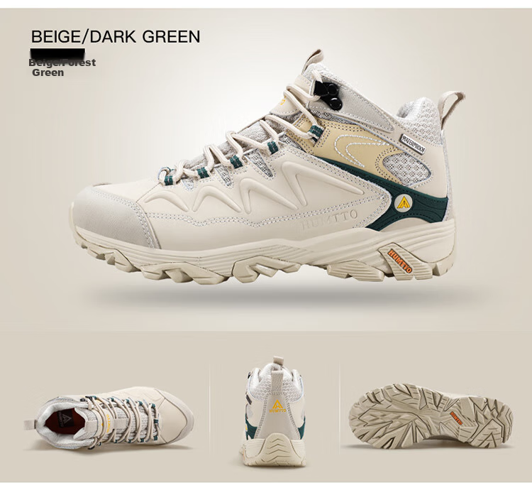 HUMTTO Non-Slip Hiking Shoes for Women, Comfortable Shock-Absorbing Outdoor Trekking Shoes, Fleece-Lined Warm Cotton Shoes, Beige Regular Size 38 12