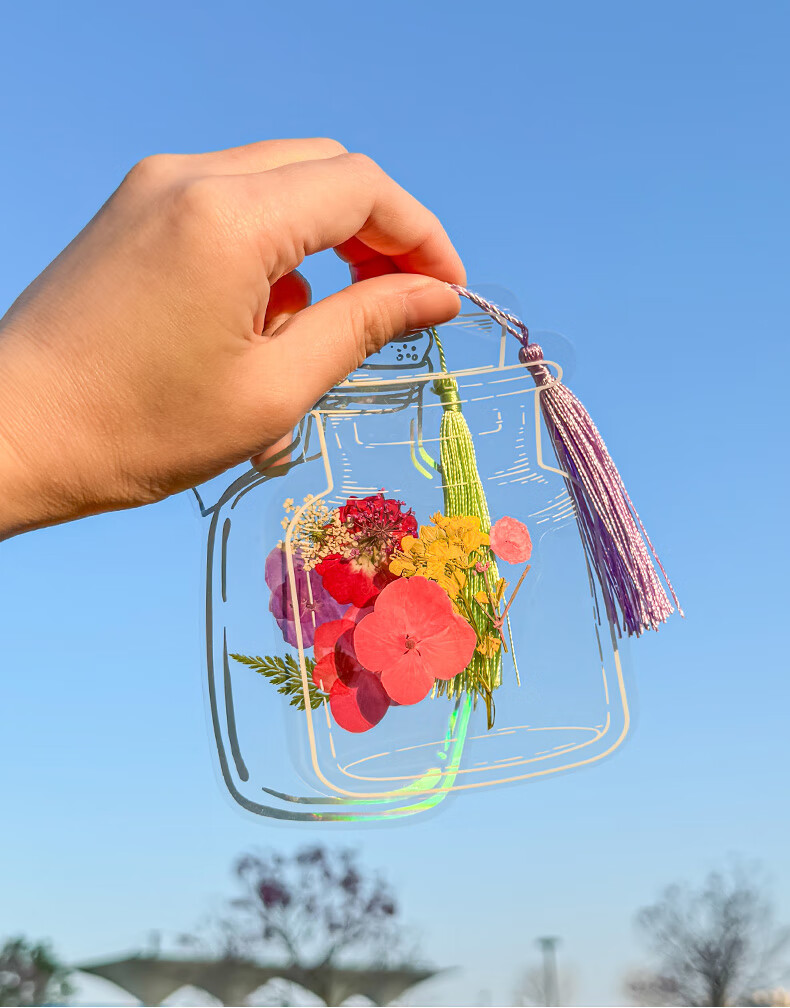 TIANSE Dried Flower Bookmark Pressed Flower Craft Kit Creative Handmade Graduation Souvenir Gift for Boys and Girls Plant Specimen Tassel Material Pack Multicolor 10 Pieces TS-6138 7