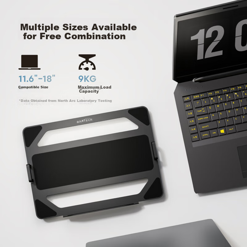 Brateck North Arc Laptop Stand Computer Stand Arm Computer Stand Monitor Stand Riser Desktop Base Storage Rack E320+APE40