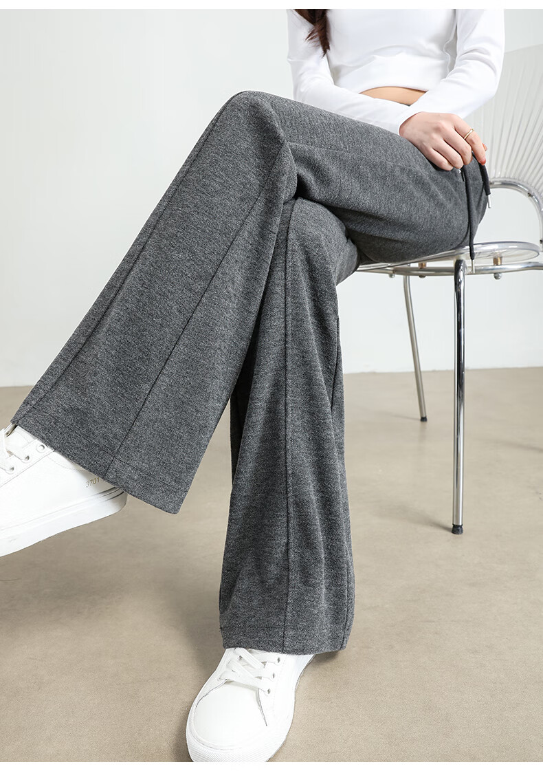 BOPRUIEY Women's Micro Flare Sweatpants, Spring And Summer 2026 Thin Style, Draping Slimming Mid-Rise Embroidered Flared Pants Casual Trousers for Wome 21