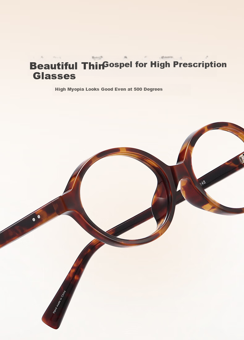 LOHO Oval Small Frame Glasses for Nearsighted Women, with Prescription Zeiss Lenses, Anti-Blue Light, Korean Style, Bare Face 8