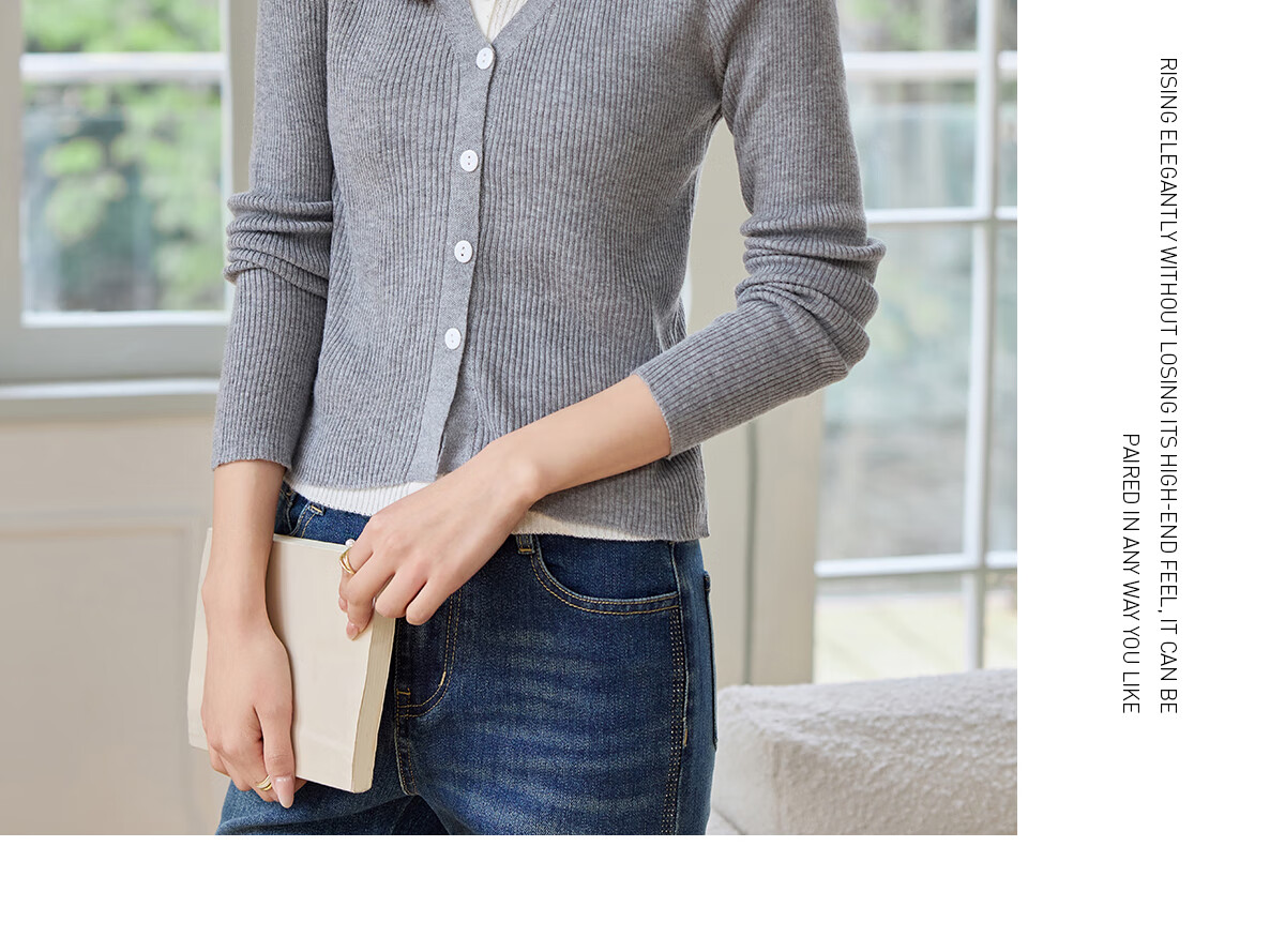 Taxiang Women's Knitted Cardigan with Two-Piece Design for Spring And Autumn, Sweater Cardigan T43Z006 19