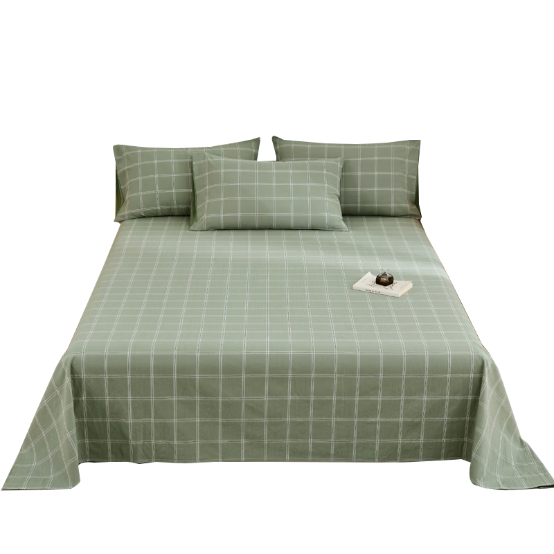 MINISO Class A 100% Pure Cotton Bed Sheet, Single Piece, All-Cotton Flat Sheet, 240x245cm, for Home Use, Double Size Bed, 1.8x2 Meters