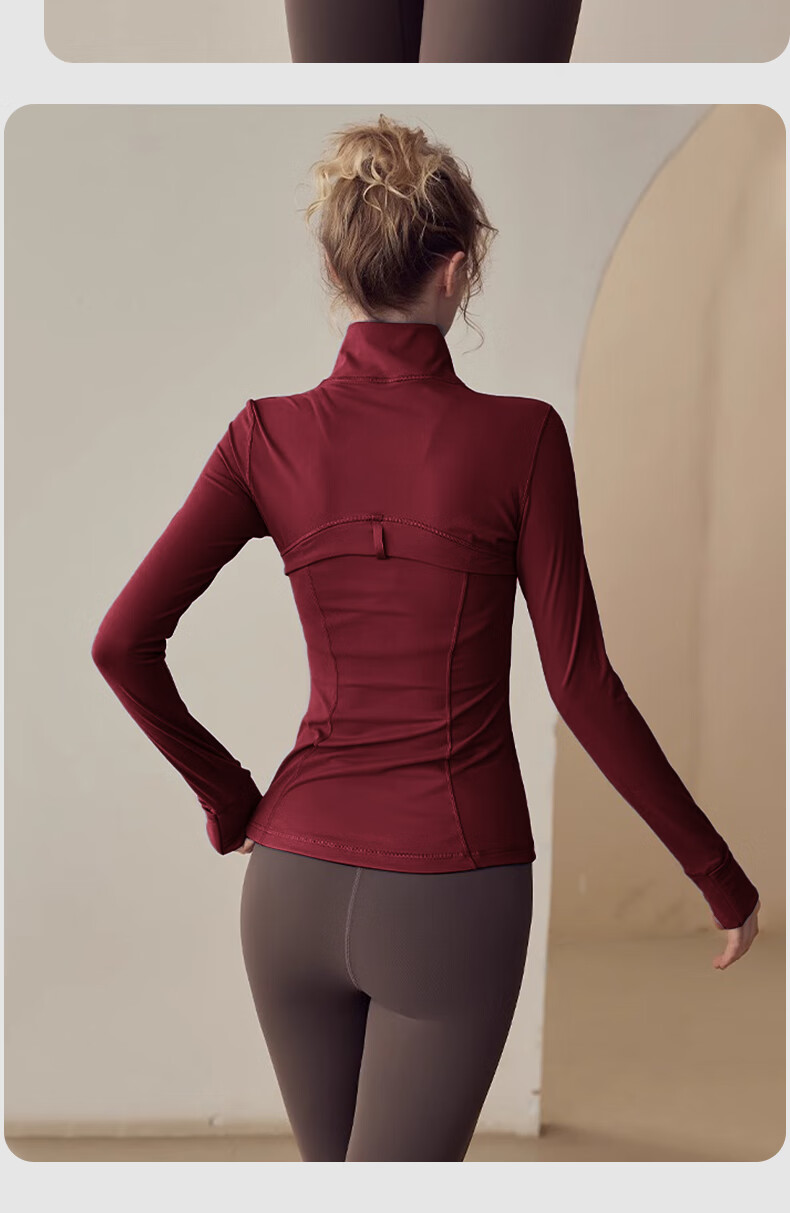 BOPRUIEY Women's Short Jacket, Spring And Summer Yoga Wear, Long-Sleeve Zip-Up Top, Skin-Friendly, Naked Feel, Slim-Fit Sports Coat for Outer Wear 19