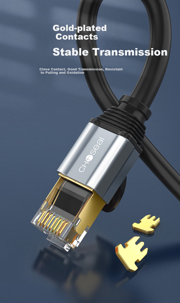 CHOOSEAL (CHOSEAL) Cat8 Ethernet Cable, 10 Gigabit Network 8-Core Twisted Pair Cable, Engineering Home Gaming Computer Broadband Finished Connection Wire Jumper, 20 Meters QS582AT20 7