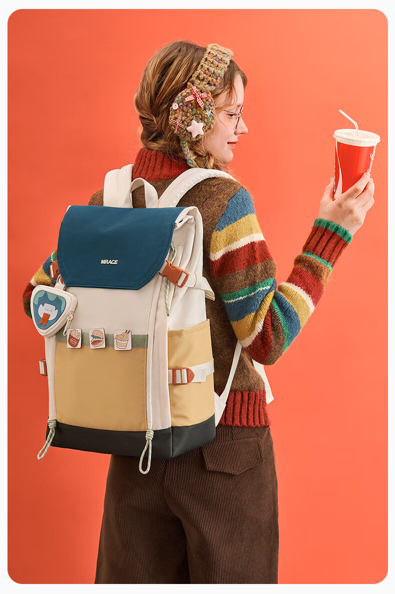 Mr.ace Homme Greedy Cute Snake New Large Capacity Backpack Casual Cute Shoulder Bag for College Students Lightweight Backpack Twilight Blue 3