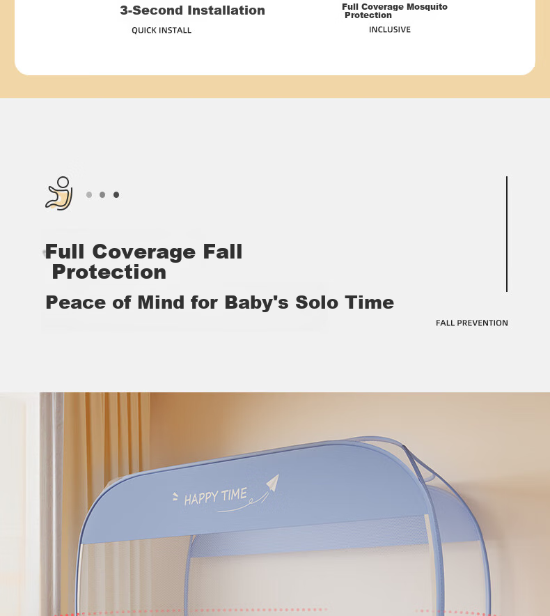 Lanwuxian Student Dormitory Mosquito Net, Mongolian Pack No-Installation Fall-Proof Mosquito Net, Suitable for Bunk Beds on Both Upper And Lower Levels, 0.9*1.9 Meters 4