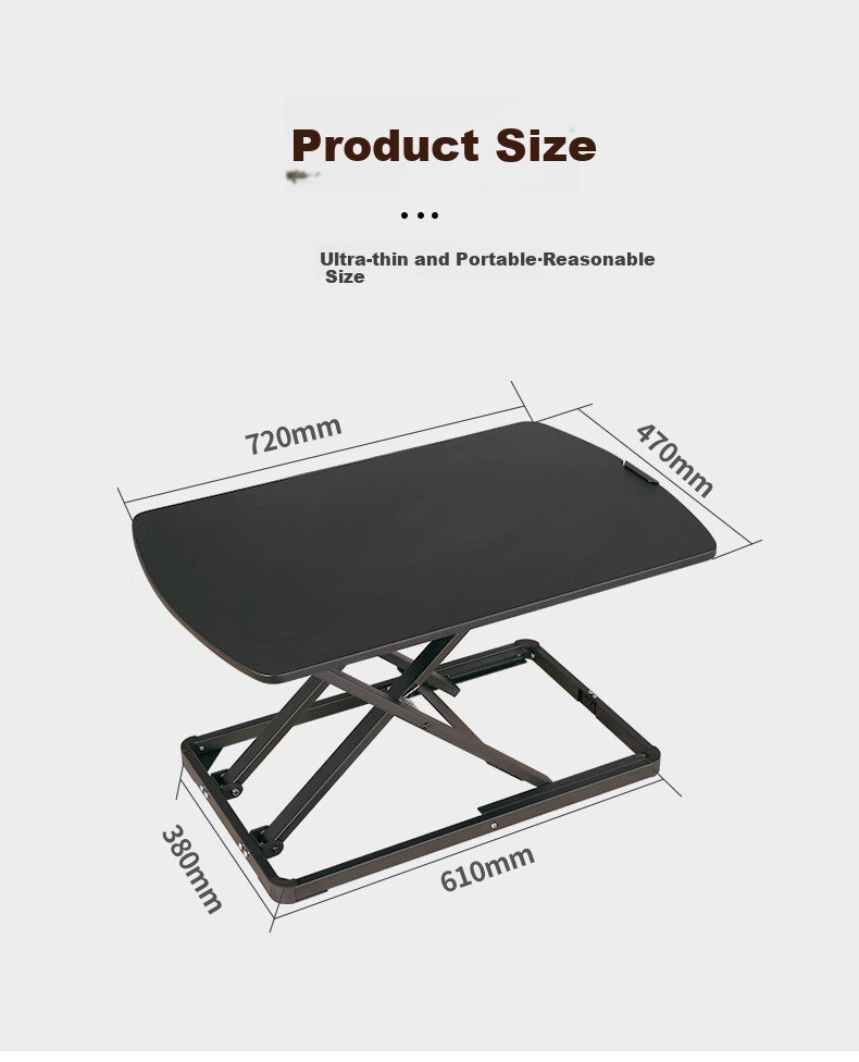 ECOLUS ErgodeSK Adjustable Standing Desk, Height-Adjustable Laptop Stand, Workstation LST04BK 2