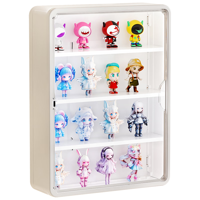 Anerya Wall-Mounted Blind Box Storage Display Rack, Transparent Storage Box for Figurines And Decorations, Large White Model for Wall Display