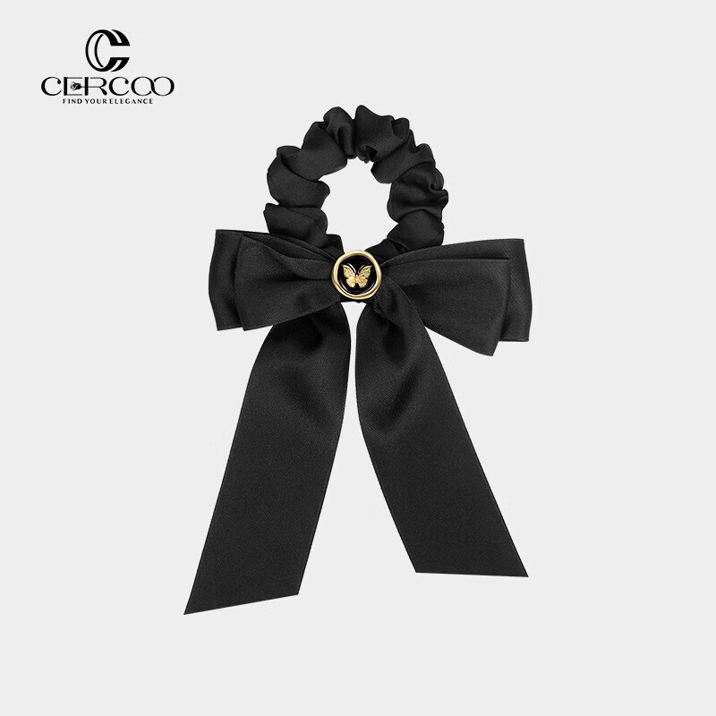 Cercoo Butterfly Totem Handmade Oil Drip Craft Ribbon Versatile High-End Large Hair Coil Hair Tie Elastic Band Gift for Girlfriend