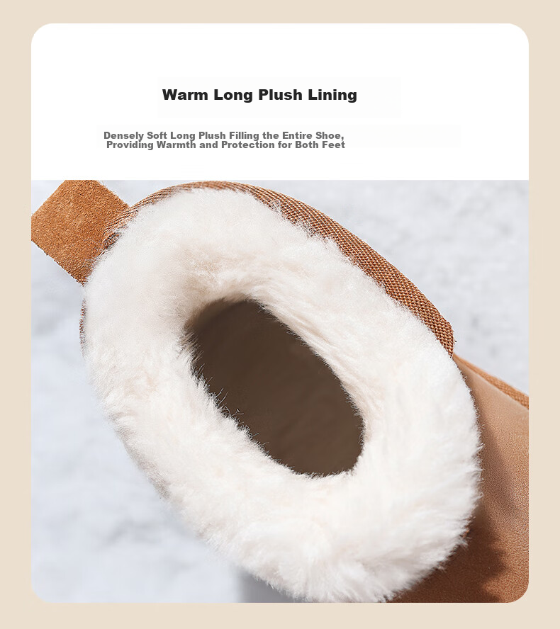 ZHR Snow Boots for Women, 2025 New Winter Style, Thick Warm Boots for Northeast China, Versatile Short Boots with Thick Soles, AB50 Camel Color, Size 35 8