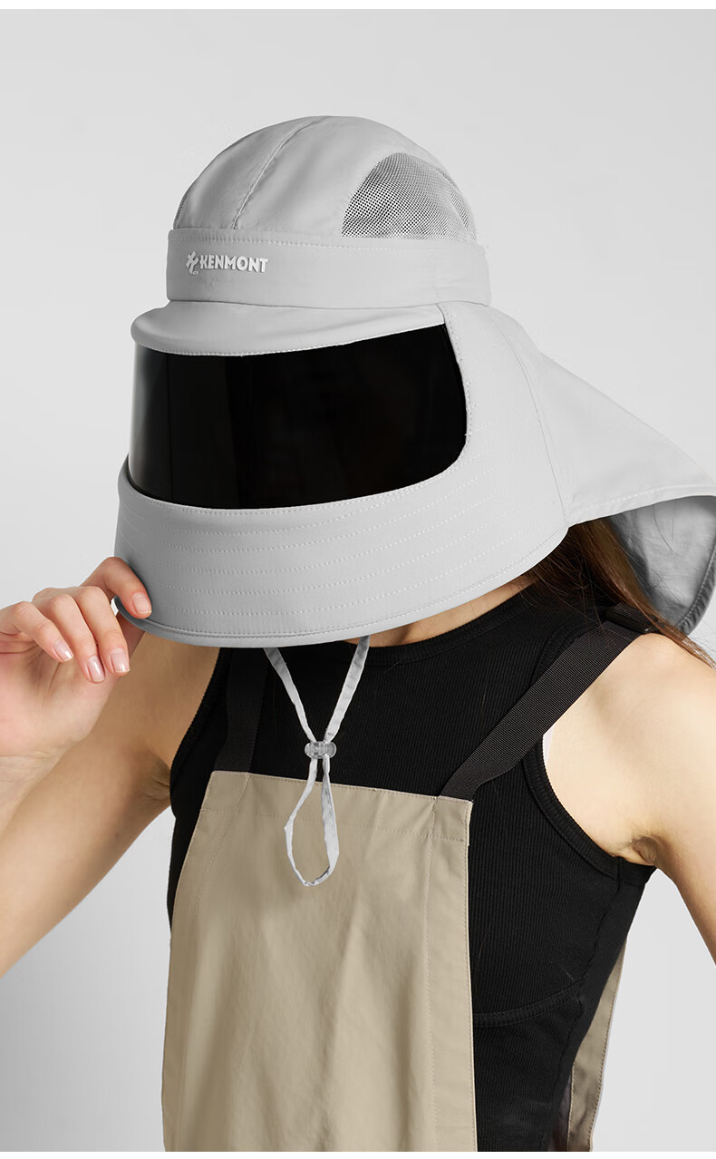 Kenmont All-in-One Medical Aesthetic Sunscreen Hat for Women UV Protection Breathable Full Face Sun Hat with Neck Guard 6130 5