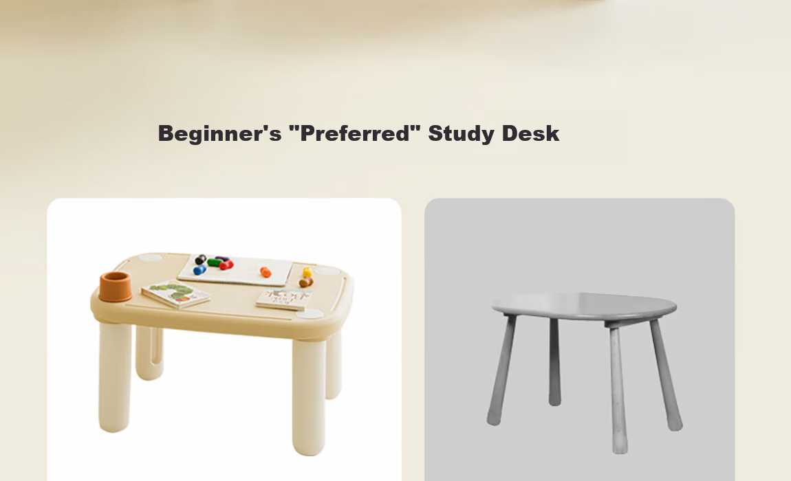 Yuelianggushi LUNASTORY Baby Desk And Chair, Children's Study Table, Chubby Table, Montessori Small Table, Peanut Table, Kindergarten-Specific Single Desk 21