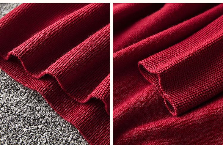 Dme Warm Blessing Winter 100% Wool High Neck Short Wool Sweater Knit Top for Women 5