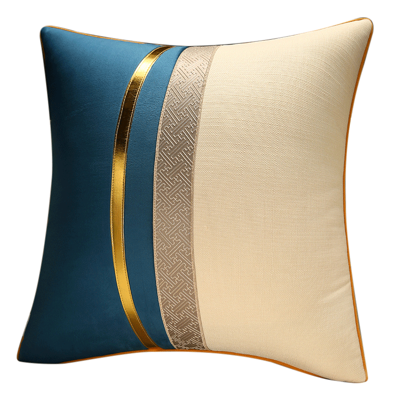 Huamanshengting Pillow, Luxurious Sofa Cushion, Backrest, Car Seat Cushion, Lumbar Support, Fuzezheng Deep Blue, 45*45cm