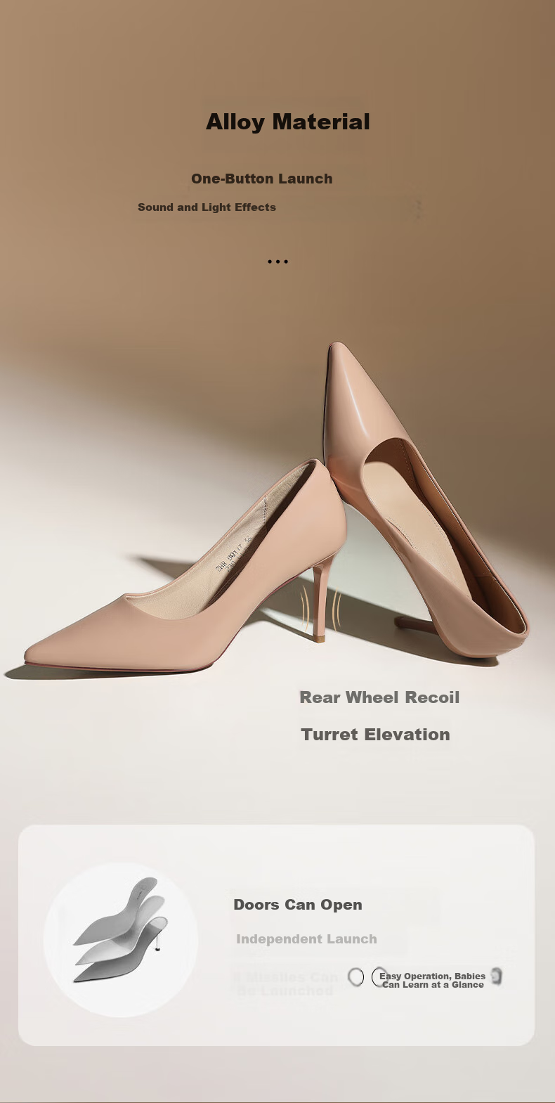 ZHR High Heels for Women, Elegant And Stylish Pumps, Comfortable for Commuting, Pure Desire High Heels, BQ117, Nude Pink, Size 36 3