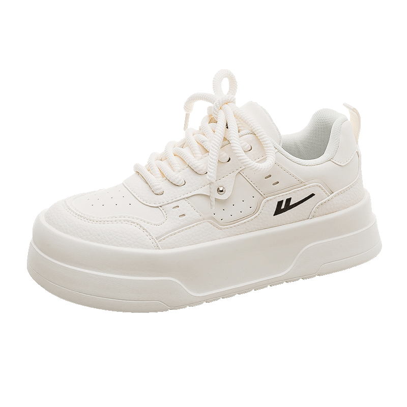 Warrior Official Women's Casual Shoes 2026 Spring New Versatile Height-Increasing Sneakers Beige 37(235mm)