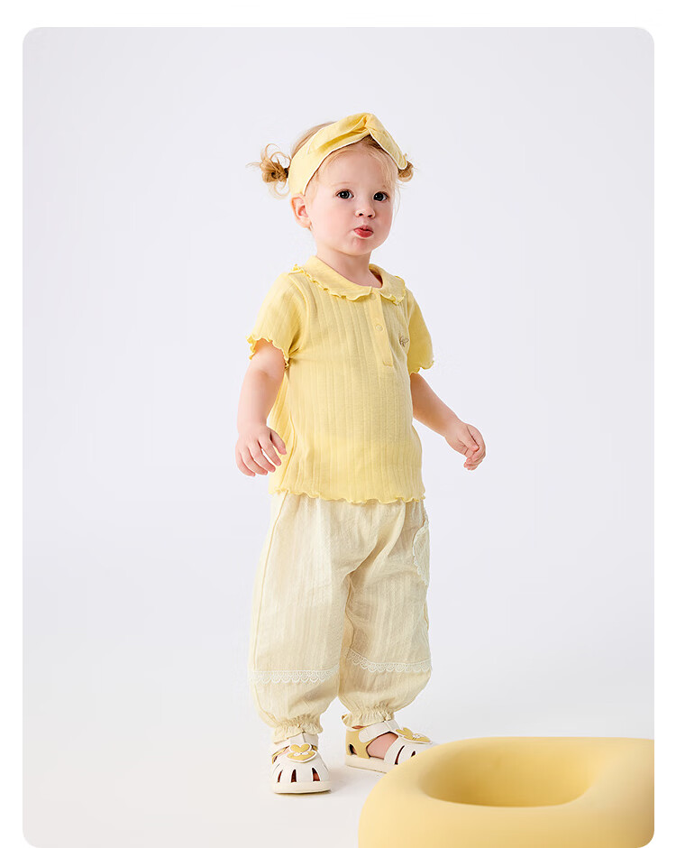 BALABALA Baby Short-Sleeve T-Shirt, Infant Girl's Top, 2025 Summer Wear, Sweet Fashionable Stylish Artistic, 209225117002 10