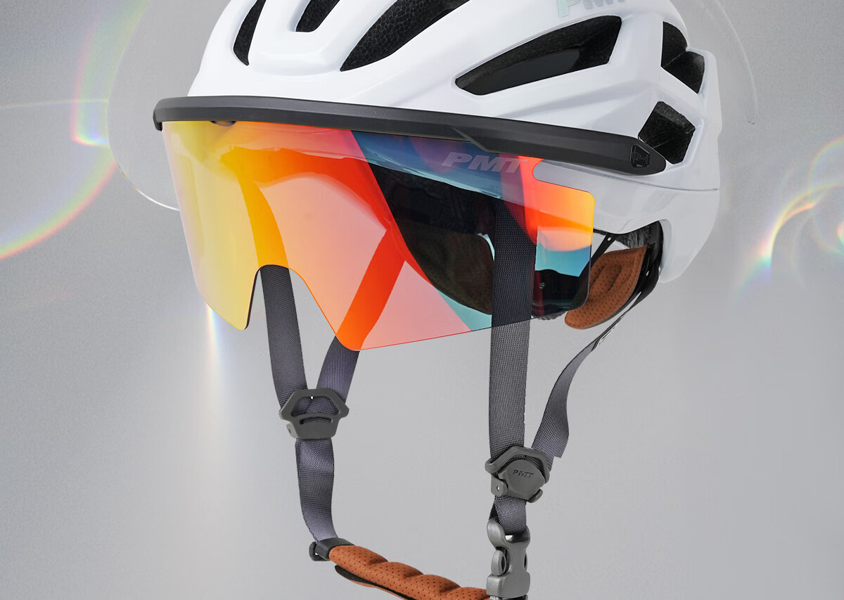 PMT Bicycle Magnetic Sunglasses Cycling Helmet Mountain Road Bike Unisex Safety Helmet Meedo 3.0 White L 2