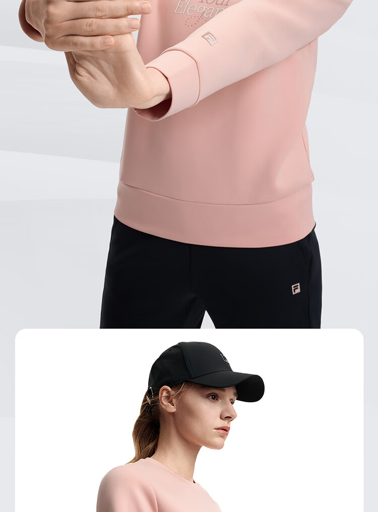 FILA Official Women's Pullover Hoodie, Autumn And Winter Fitness Sports Simple Basic Knit Top 10