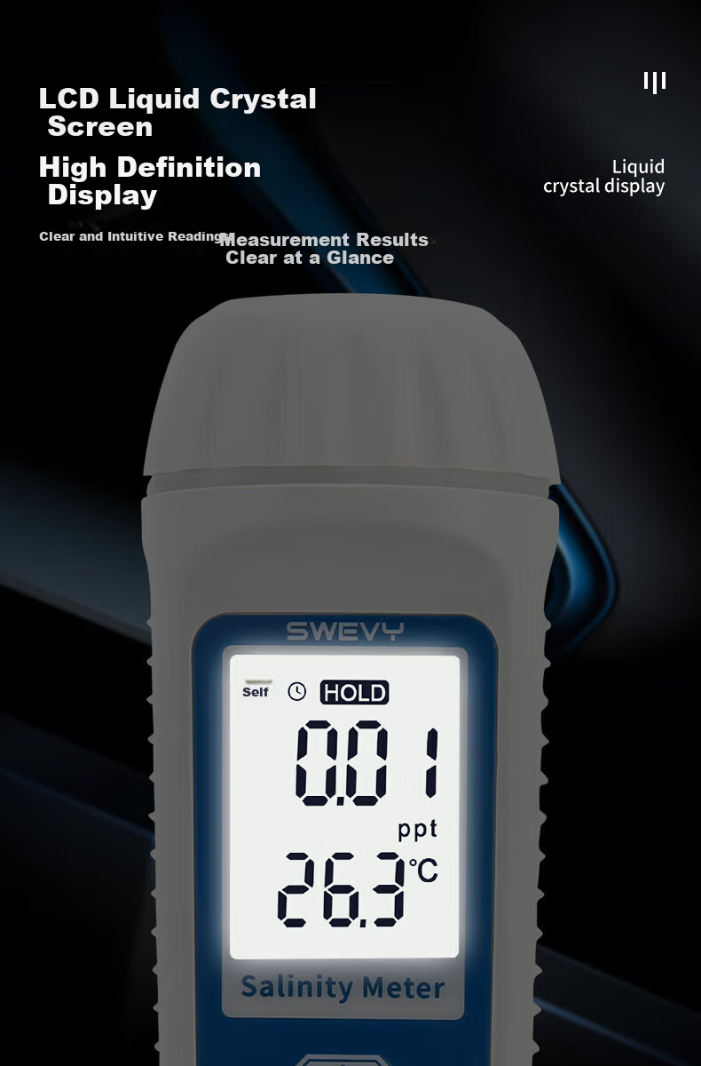 Suwei Salinity Meter, Electronic Seawater Salinity Meter, High-Precision Seawater Aquarium Aquaculture Salinity Detector SW-702 8