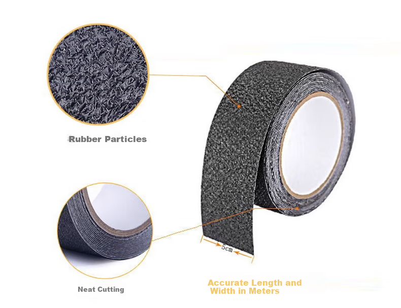 Oumai PEVA Indoor Non-Slip Tape, Waterproof Frosted Wear-Resistant Bathroom Floor Anti-Slip Sticker, Gray, 50mm*5m, 1 Roll 2
